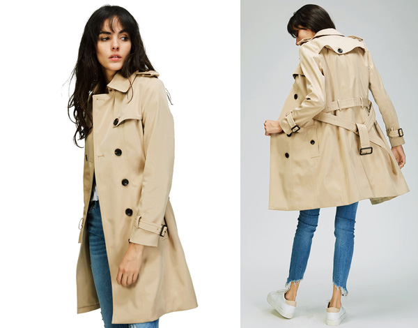 Бежевый плащ в стиле Burberry